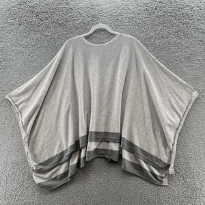 Nordstrom Gray Layered-Stripe Poncho